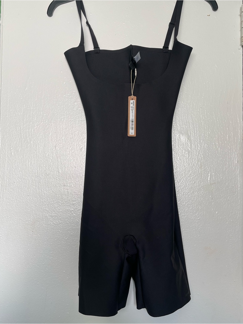 SKIMS Body Zoned Open Bust Mid Thigh Bodysuit | Onyx | Size M | NWT